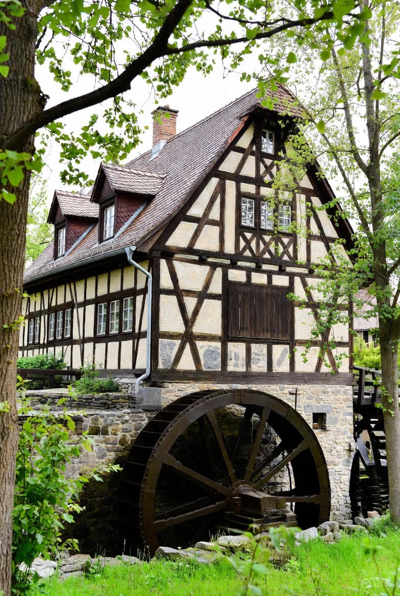 Panoramablick auf die Mühle